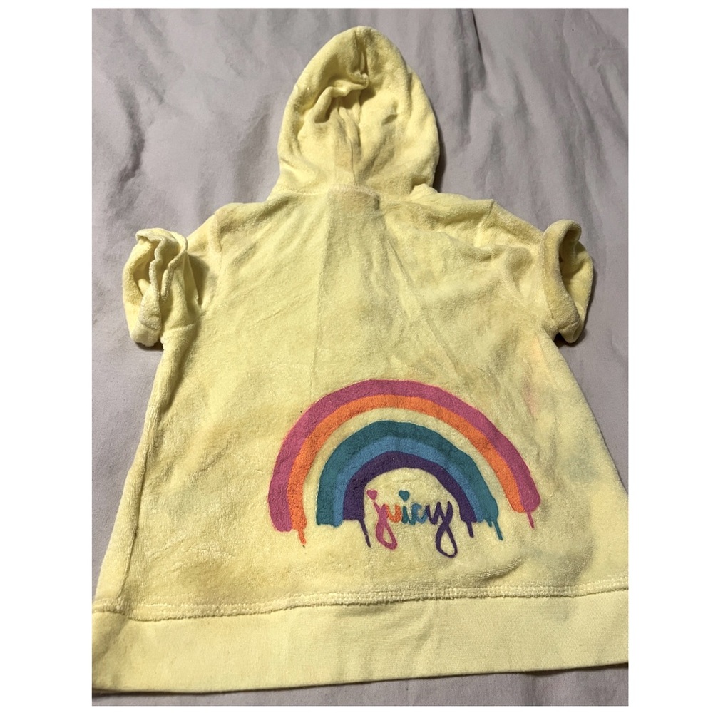 JUICY Zip front short sleeve Terry cloth hoodie for girls by JUICY. Super comfy!